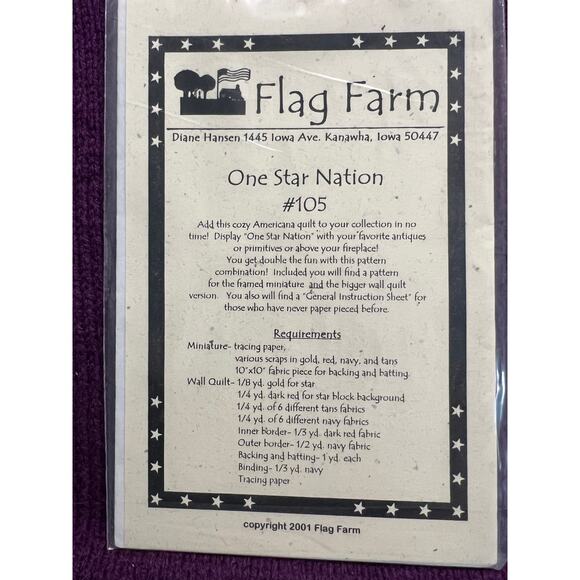 quilt pattern flag farm miniatures wall quilt #105 - Picture 4 of 6
